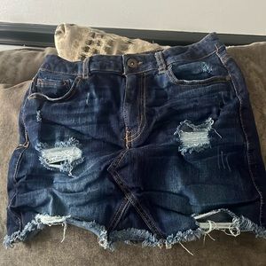 Wax jeans denim skirt